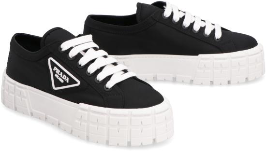 26FW 프라다 더블 휠 개버딘 리나일론 스니커즈 1E260MF0503LFX F0632 BLACK - PRADA