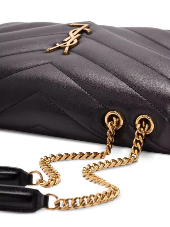26FW 생로랑 루루 미디움 마테라쎄 램스킨 숄더백 801439AAE4Y 1000 BLACK - SAINT LAURENT