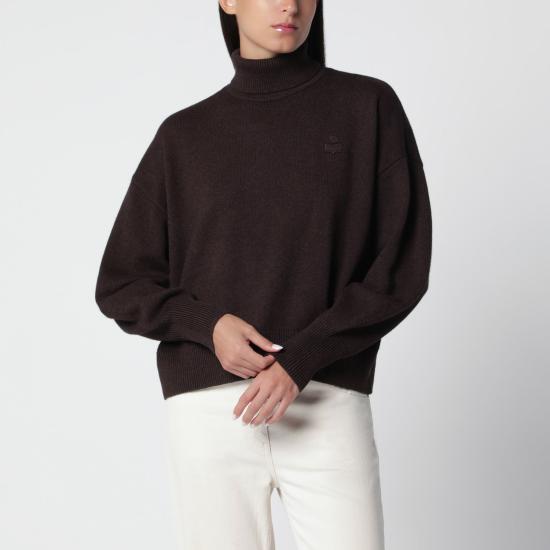26FW 이자벨마랑에뚜왈 나샤 울 코튼 스탠드업 칼라 스웨터 PU0663FAC1L17E 50CL BROWN