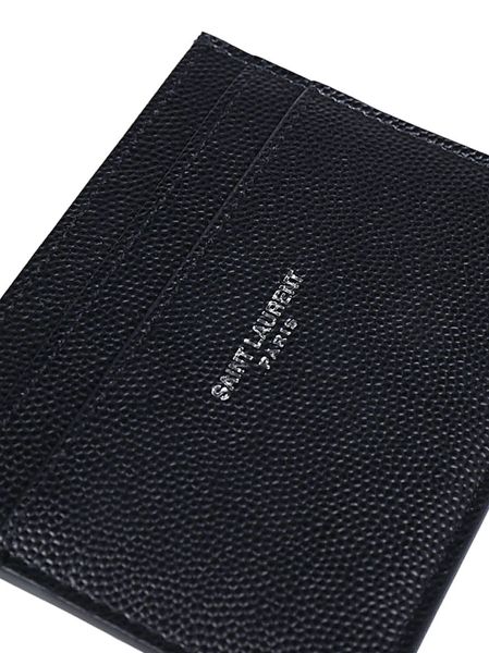 26FW 생로랑 그랑 드 뿌드르 엠보스드 레더 카드 케이스 375946BTY0N 1000 BLACK - SAINT LAURENT