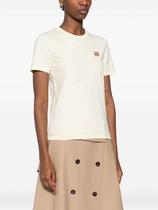 26SS 메종키츠네 폭스 헤드 레귤러 폴로 티셔츠 PW00113KJ7026 0424 PASTEL YELLOW - MAISON KITSUNE