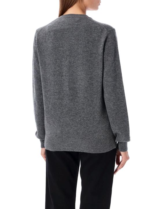 26FW 꼼데가르송 플레이 레드 하트 니트 가디건 AXN007051 3 GREY - COMME DES GARCONS