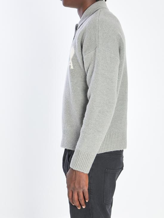 26FW 아미 ADC 알파카 폴로 스웨터 UPL408KN0135 058 GREY - AMI