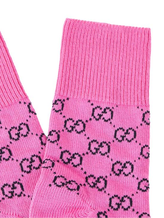 26FW 구찌 GG 로고 코튼 양말 GG 로고 코튼 양말 6638633GABH5800 Pink - GUCCI