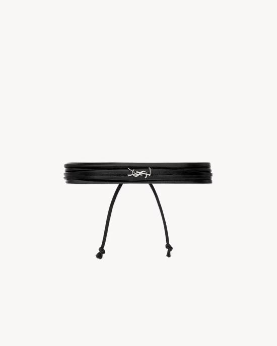 26FW 생로랑 브레이슬릿 MASTER ULT 010302 NOIR M BLACK