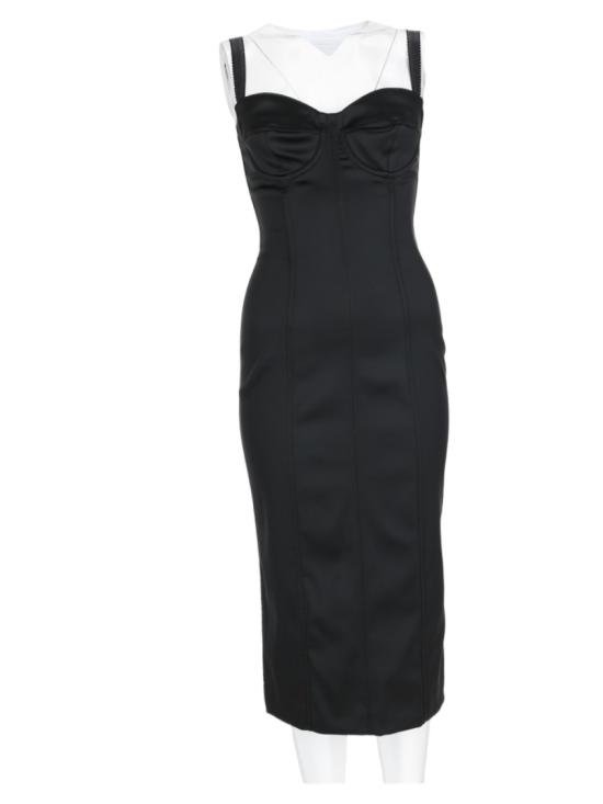 26FW 돌체앤가바나 롱 원피스 F60DGT FURHMN0000 Black