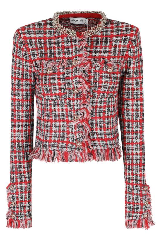 26FW 셀프 포트레이트 가디건 AW26146JR 099 Red