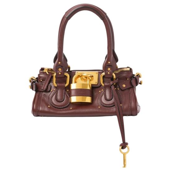 26FW 끌로에 스몰 그레인드 레더 패딩턴 백 CH26SS805P7527M Brown