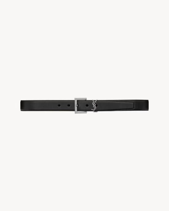 26SS 생로랑 벨트 MASTER ULT 010180 NOIR ARGENT 70 BLACK