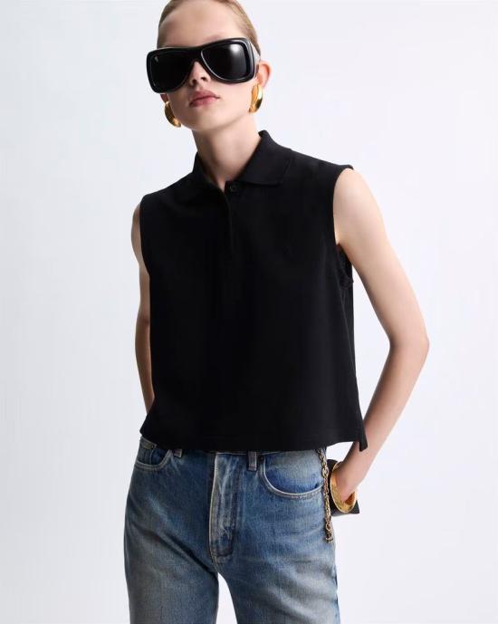 26SS 생로랑 탑 MASTER ULT 008635 NOIR S BLACK - SAINT LAURENT