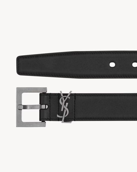 26SS 생로랑 벨트 MASTER ULT 010180 NOIR ARGENT 70 BLACK - SAINT LAURENT