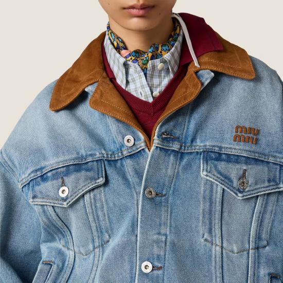 26FW 미우미우 남성 울 니트 가디건 MASTER ULT 009755 BLEU 40 BLUE - MIU MIU