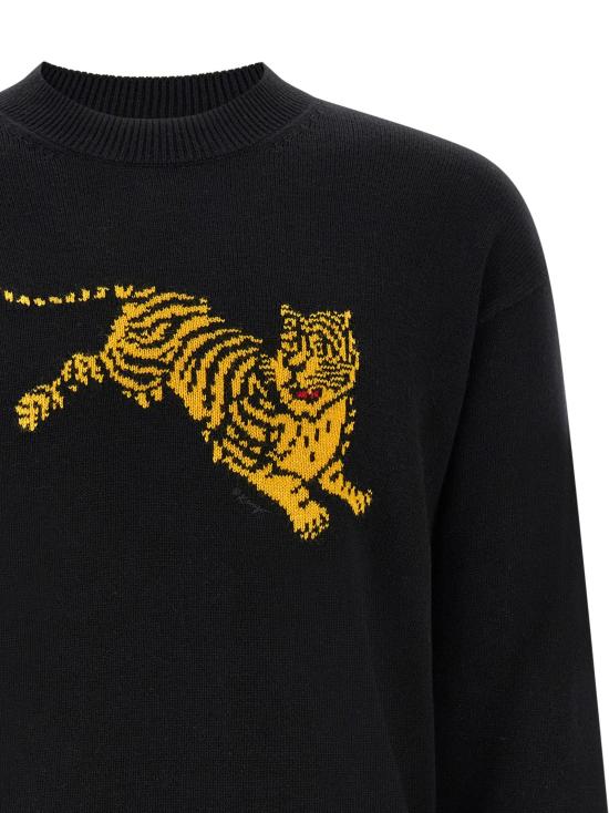26FW 겐조 긴팔 티셔츠 점핑 타이거 스웨트셔츠 블랙 - KENZO