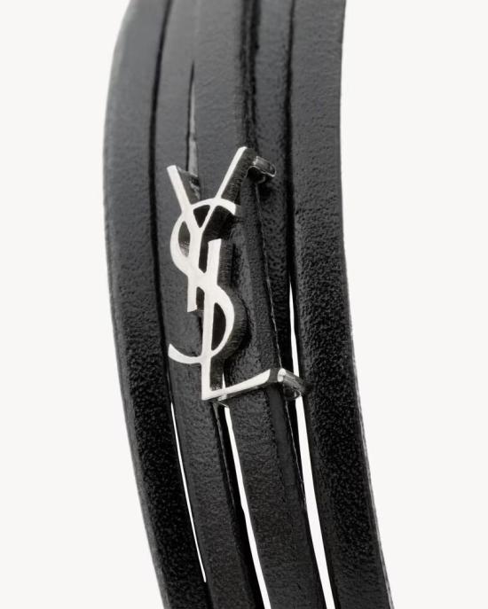 26FW 생로랑 브레이슬릿 MASTER ULT 010302 NOIR M BLACK - SAINT LAURENT