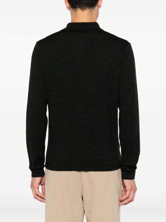 26FW 르메르 파인 물리네 메리노 울 롱슬리브 폴로 스웨터 TS0031 LK1072998 BLACK - LEMAIRE
