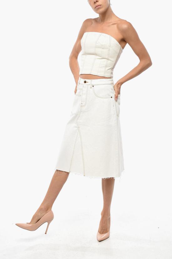  토리버치 데님 스커트 158016 106 White - TORY BURCH