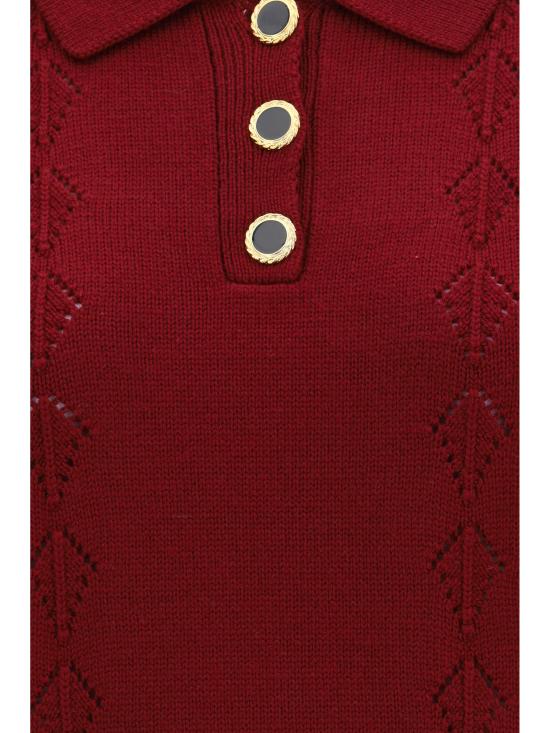 26FW 알레산드라리치 폴로 티셔츠 FABX4497K4847 0527 BORDEAUX - ALESSANDRA RICH
