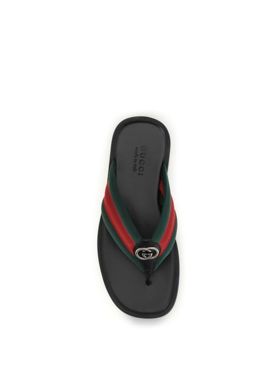 26FW 구찌 인터로킹 G T-스트랩 샌들 838083HAAL0 8444 BLACK - GUCCI