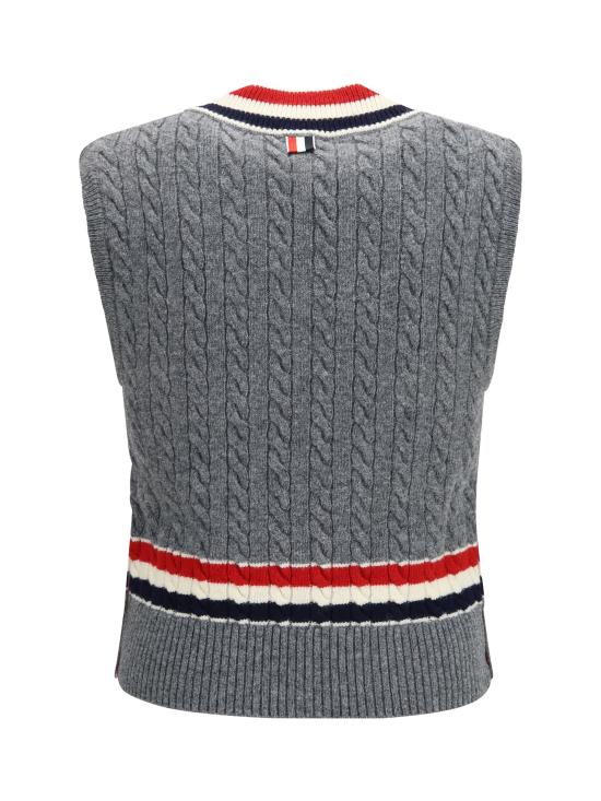 26FW 톰브라운 니트 베스트 MKV098AY1026 035 GREY - THOM BROWNE