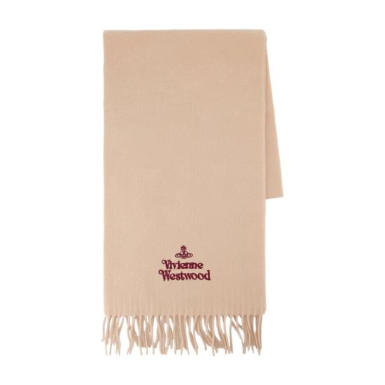 26FW 비비안웨스트우드 자수 로고 머플러 81030007 W00Q7 AAC C406 BEIGE - VIVIENNE WESTWOOD