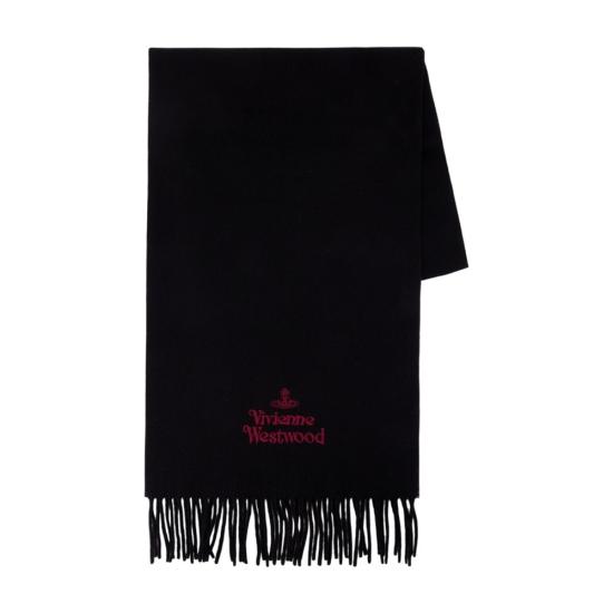 26FW 비비안웨스트우드 자수 로고 머플러 81030007 W00Q7 AAC N401 BLACK - VIVIENNE WESTWOOD