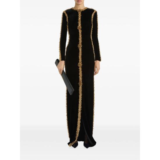 26FW 발망 롱 원피스 DR000000 0075 EAD BLACK - BALMAIN