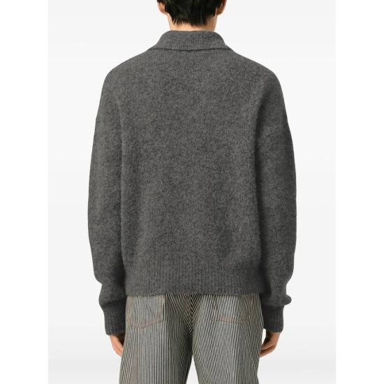 26FW 아미 알파카 아미 롱 슬리브 폴로 스웨터 HPL405 KN0021 A189 GREY - AMI