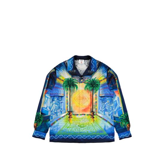 26FW 카사블랑카 긴팔 셔츠 AW26 SH 006 02 GEOME BLUE