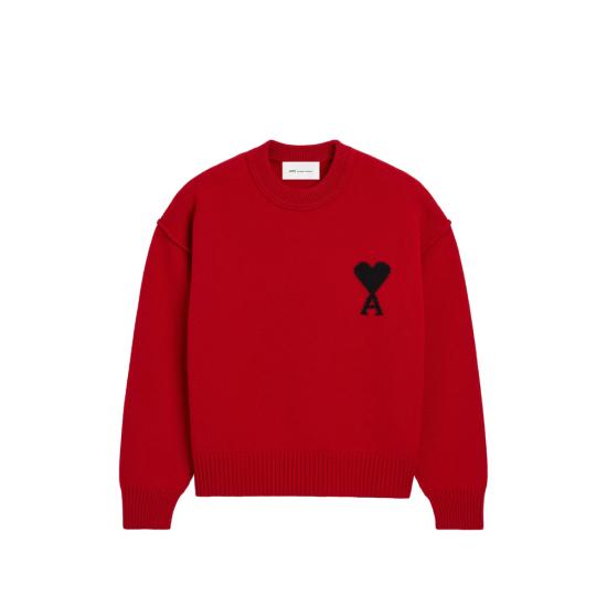 26FW 아미 빅 하트 울 크루넥 스웨터 UKS838 018 A252 RED