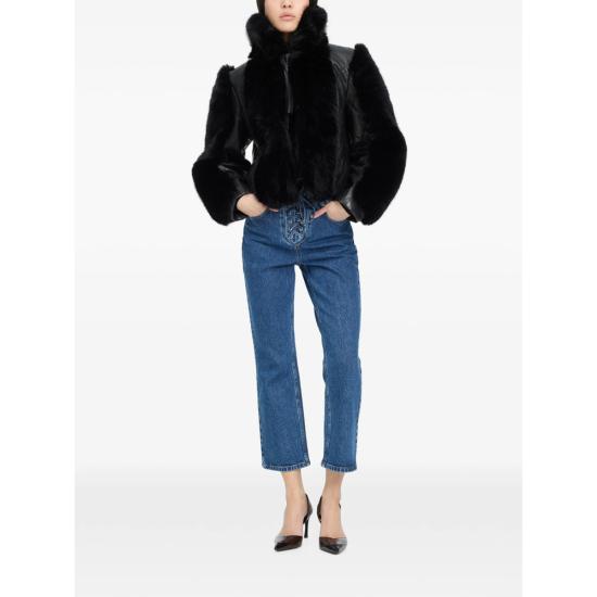 26FW 로테이트 무스탕 116554100 FAUX FUR L 100 BLACK - ROTATE