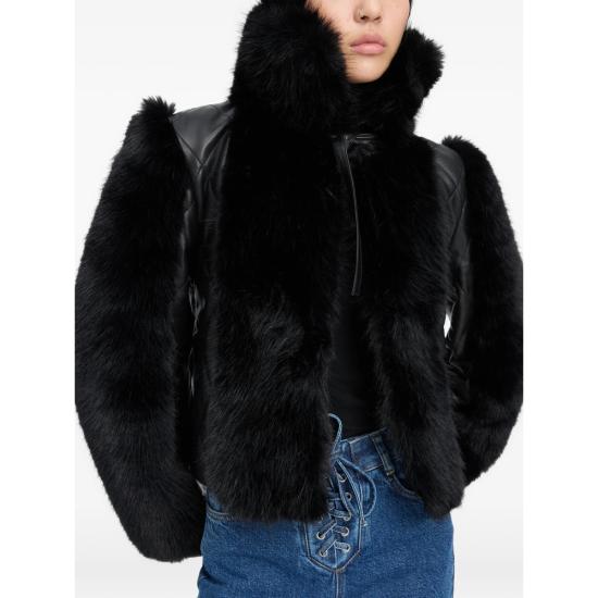 26FW 로테이트 무스탕 116554100 FAUX FUR L 100 BLACK - ROTATE