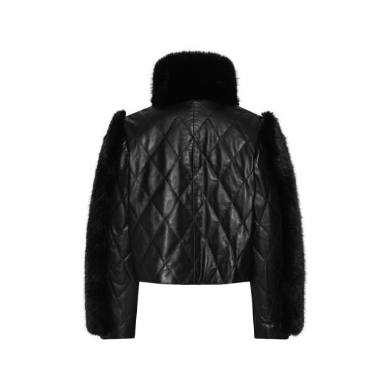 26FW 로테이트 무스탕 116554100 FAUX FUR L 100 BLACK - ROTATE