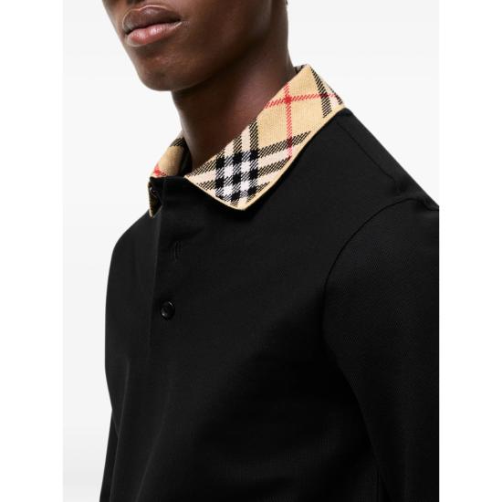 26FW 버버리 폴로 티셔츠 8132655 EVAN LS A1189 BLACK - BURBERRY
