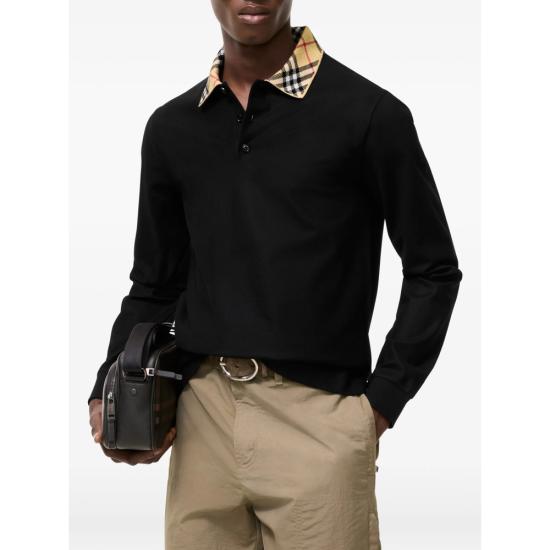 26FW 버버리 폴로 티셔츠 8132655 EVAN LS A1189 BLACK - BURBERRY