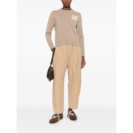 26FW 메종키츠네 폭스 헤드 인타르시아 메리노 스웨터 NW00808KM0329 TAMEB NEUTRALS - MAISON KITSUNE