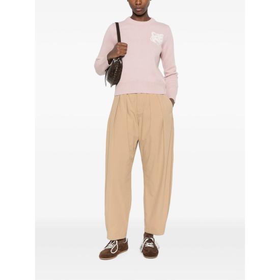 26FW 메종키츠네 폭스 헤드 인타르시아 메리노 스웨터 NW00808KM0329 MPIEC PINK - MAISON KITSUNE
