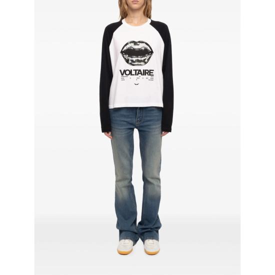 26FW 자딕앤볼테르 탑 JWTS02926 WHITE WHITE BLACK - ZADIG & VOLTAIRE