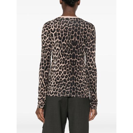 26FW 베이스레인지 탑 TTLS CI LONG SLEEV LEOPA NEUTRALS BLACK - BASERANGE