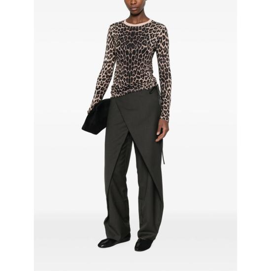 26FW 베이스레인지 탑 TTLS CI LONG SLEEV LEOPA NEUTRALS BLACK - BASERANGE
