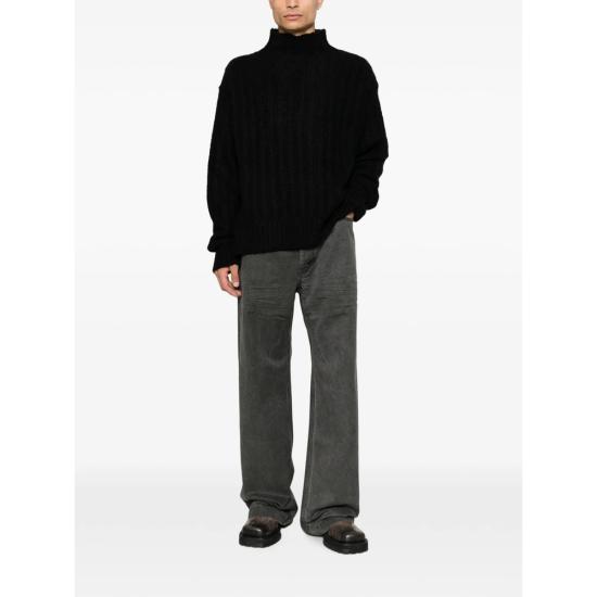 26FW 릭 오웬스 니트웨어 RR02F4678 RIBWSE 09 BLACK - RICK OWENS