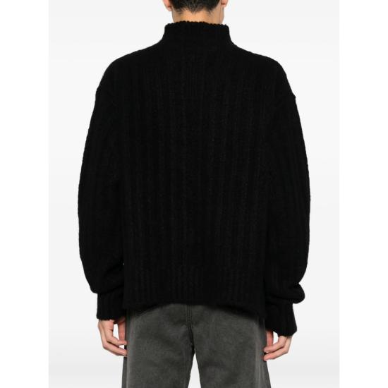 26FW 릭 오웬스 니트웨어 RR02F4678 RIBWSE 09 BLACK - RICK OWENS