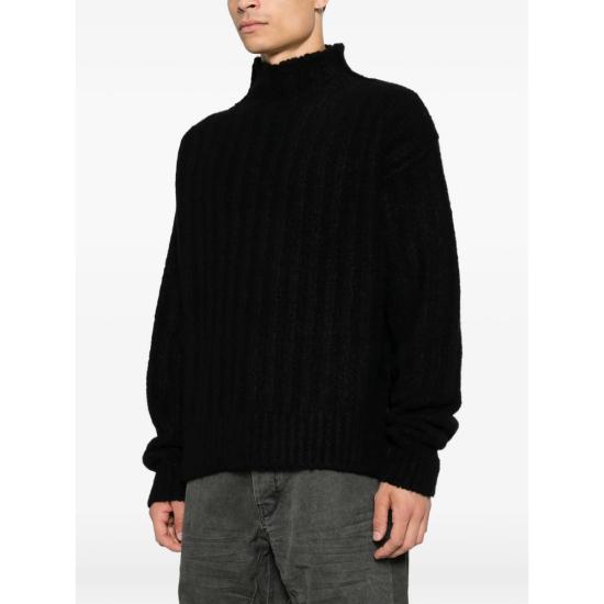 26FW 릭 오웬스 니트웨어 RR02F4678 RIBWSE 09 BLACK - RICK OWENS