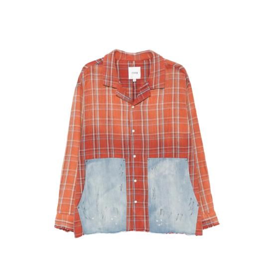 26FW 파운드 긴팔 셔츠 SR01012 0544 ORANGE BLUE