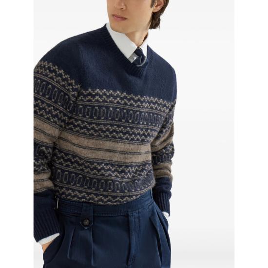 26FW 브루넬로 쿠치넬리 니트웨어 MTF710000 CU052 BLUE NEUTRALS - BRUNELLO CUCINELLI