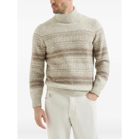 26FW 브루넬로 쿠치넬리 니트웨어 MTF710003 CBW82 NEUTRALS BROWN - BRUNELLO CUCINELLI