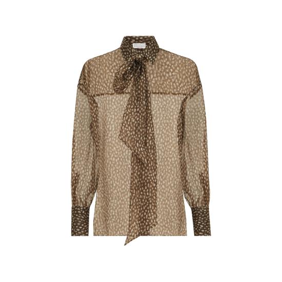 26FW 브루넬로 쿠치넬리 블라우스 MG961M2Z16 C002 BROWN NEUTRALS