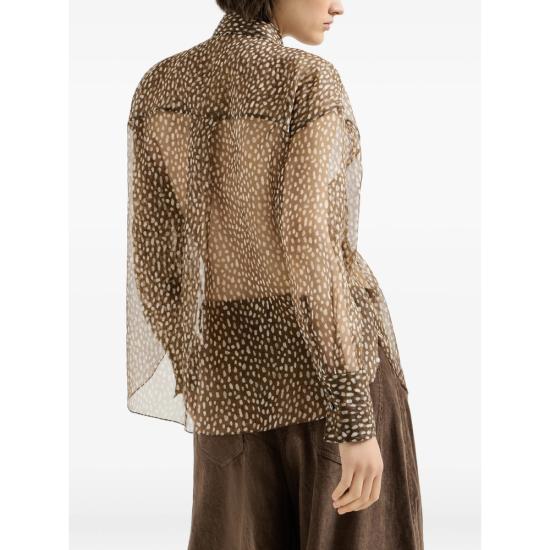 26FW 브루넬로 쿠치넬리 블라우스 MG961M2Z16 C002 BROWN NEUTRALS - BRUNELLO CUCINELLI
