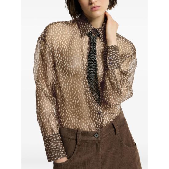 26FW 브루넬로 쿠치넬리 블라우스 MG961M2Z16 C002 BROWN NEUTRALS - BRUNELLO CUCINELLI