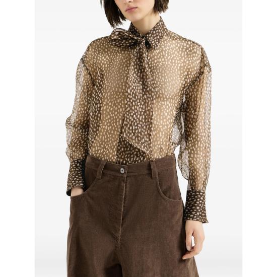 26FW 브루넬로 쿠치넬리 블라우스 MG961M2Z16 C002 BROWN NEUTRALS - BRUNELLO CUCINELLI