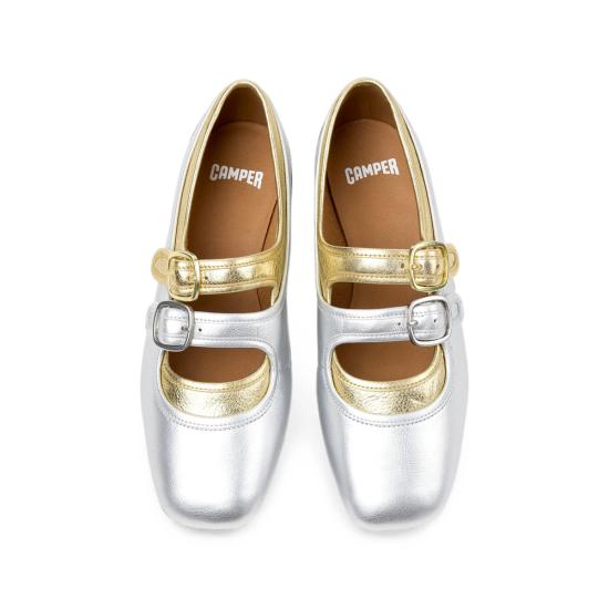 26FW 캠퍼 플랫 슈즈 K201952 002 SILVER GOLD - CAMPER